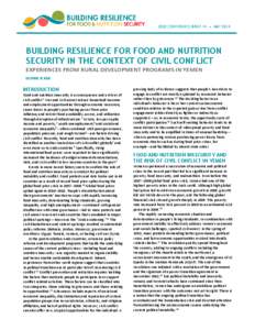 Building resilience for food and nutrition security in the context of civil conflict: Experiences from rural development programs in Yemen