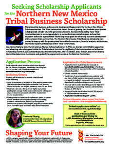 Seeking Scholarship Applicants  Northern New Mexico Tribal Business Scholarship  for the