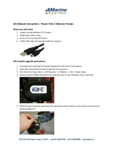 iOS Module Instructions - Power-Pole C-Monster Pumps What you will need.