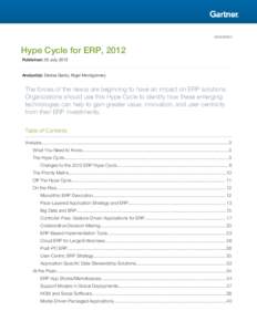 Hype cycle / Innovation / Marketing / ERP software / SAP AG / Software as a service / Electronic Road Pricing / Infrastructure optimization / SAP ERP / Business / Computing / Business software