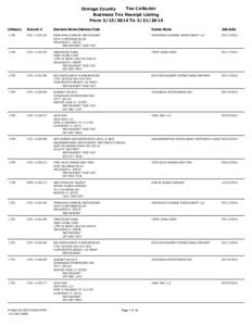 Tax Collector Orange County Business Tax Receipt Listing From[removed]To[removed]Category