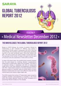 Global tuberculosis report 2012 ISSUE No.9  • Medical Newsletter December 2012 •
