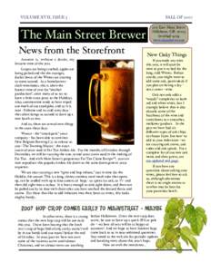 VOLUME XVII, ISSUE 3 FALL OFThe Main Street Brewer