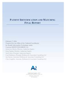 Patient Identification and Matching Final Report