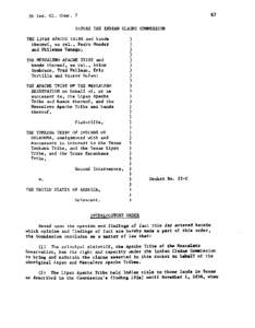 36 Ind. C 1 . Corn. 7 REFORE THE INDIAN CLAIMS COMMISSION THE LIPAN APACHE TRIBE and bands t h e r e o f , ex r e l . , Pedro Mendez and Philemon Venego;