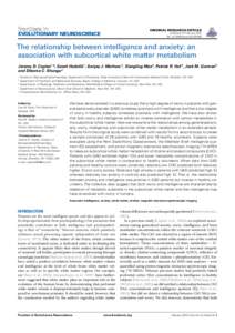 ORIGINAL RESEARCH ARTICLE  EVOLUTIONARY NEUROSCIENCE published: 01 February 2012 doi: [removed]fnevo[removed]