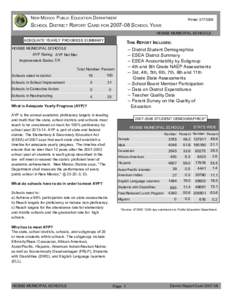 NEW MEXICO PUBLIC EDUCATION DEPARTMENT  Printed: [removed]SCHOOL DISTRICT REPORT CARD FOR[removed]SCHOOL YEAR HOBBS MUNICIPAL SCHOOLS