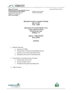 State of Vermont Department of Vermont Health Access Vermont Blueprint for Health 312 Hurricane Lane, Suite 201 Williston VT[removed]dvha.vermont.gov