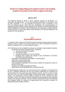 Satzung zur Sicherung guter wissenschaftlicher Praxis an der KLU_EN_V2