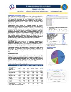 ICRA ONLINE EQUITY RESEARCH  MARG LIMITED Industry: Construction/Infrastructure  Fundamental and Valuation Grades