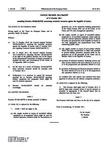 Council DecisionCFSP of 27 October 2011 amending DecisionCFSP concerning restrictive measures against the Republic of Guinea