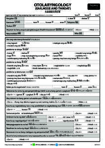 OTOLARYNGOLOGY  Tagalog ご  (EAR,NOSE AND THROAT)