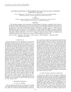 The Astrophysical Journal, 630:L41–L44, 2005 September 1 䉷 2005. The American Astronomical Society. All rights reserved. Printed in U.S.A. DEUTERIUM ABUNDANCE IN THE INTERSTELLAR GAS OF THE GALACTIC ANTICENTER FROM T