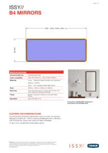 page 1 of 3  ISSY// B4 MIRRORS  SPECIFICATIONS