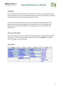 www.nvtonline.com.au – 2013 Oat  Introduction: At most National Variety Trial sites there is a small device - a Tiny Tag - that is designed to capture the air temperature every 15 minutes throughout the growing season.