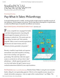 Pay-What-It-Takes Philanthropy | Stanford Social Innovation Review