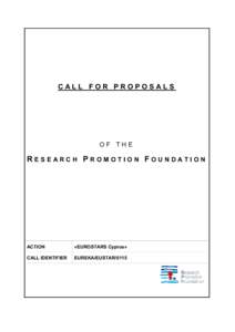 CALL FOR PROPOSALS  OF THE RESEARCH PROMOTION FOUNDATION