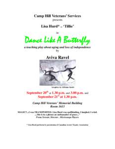 Camp Hill Veterans’ Services presents Lisa Hurd* as ‘Tillie’ in