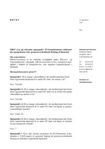 15. april[removed]LHJ Sag  ERST svar på relevante spørgsmål i EU-kommissionens elektroniske spørgeskema vedr. grænseoverskridende flytning af hjemsted