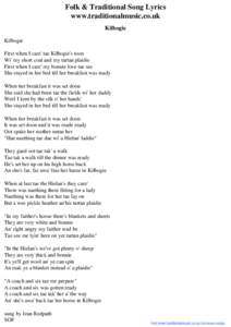 Folk & Traditional Song Lyrics - Kilbogie