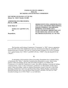 Administrative Proceeding: Instinet, LLC and INET ATS, Inc.; Release No[removed]; File No[removed]