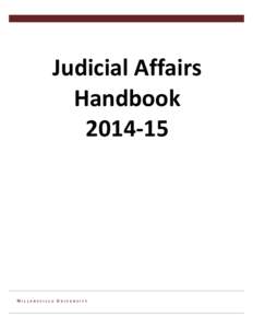 Judicial Affairs Handbook[removed]MILLERSVILLE UNIVERSITY