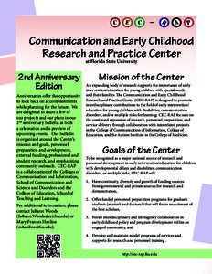 Communication and Early Childhood Research and Practice Center at Florida State University 2nd Anniversary Edition