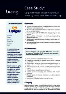 Case Study: Lipigas reduces discount approval times by more than 80% with Bizagi Customer snapshot