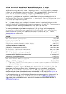 The Australian Energy Regulator (AER) is responsible for the economic regulation of electricity distribution networks within the national electricity market