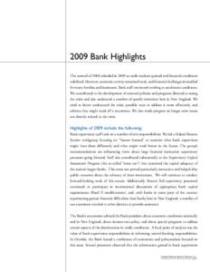 2009 Bank Highlights - Federal Reserve Bank of Boston 2009 Annual Report