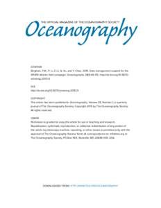 Oceanography THE OFFICIAL MAGAZINE OF THE OCEANOGRAPHY SOCIETY CITATION Bingham, F.M., P. Li, Z. Li, Q. Vu, and Y. ChaoData management support for the SPURS Atlantic field campaign. Oceanography 28(1):46–55, ht