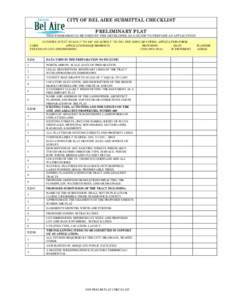 CITY OF BEL AIRE SUBMITTAL CHECKLIST