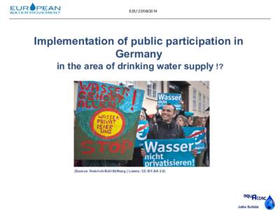 ESUImplementation of public participation in Germany in the area of drinking water supply !?