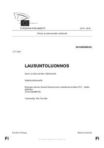 EUROOPAN PARLAMENTTI[removed]Talous- ja raha-asioiden valiokunta