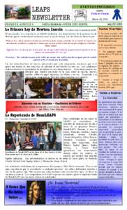 LEAPS NEWSLETTER VOLUMEN 2, ARTICULO 4 EVENTOS PRÓXIMOS SBJHS