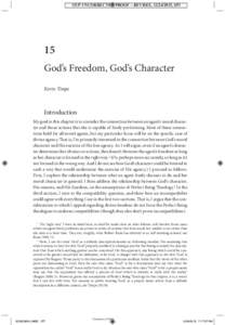 OUP UNCORRECTED PROOF – REVISES, , SPi  15 God’s Freedom, God’s Character Kevin Timpe