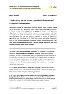 Wiener Institut für Internationale Wirtschaftsvergleiche The Vienna Institute for International Economic Studies PRESS RELEASE  Vienna, 26 January 2015