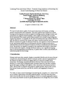 Cognitive neuroscience / Humanoid robots / Motor control / Behavioral neuroscience / Mirror neuron / Theory of mind / Imitation / Cog / Empathy / Neuroscience / Cognitive science / Ethology