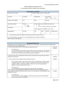 For Licensed Producers Only Indiana Navigator Designation Form For Licensed Insurance Producers and Consultants Demographic Information Insurance License Number