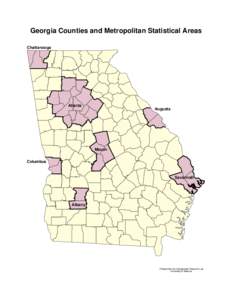 Georgia Counties and Metropolitan Statistical Areas Chattanooga Atlanta  Augusta