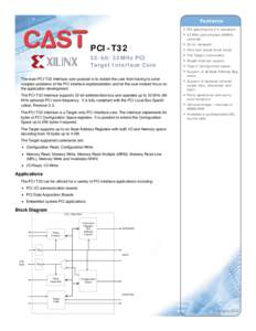 CAST PCI-T32 AllianceCore Datasheet