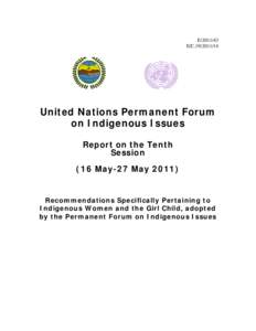 Microsoft Word - Recommendations Specifically Pertaining to Indigenous Women Tenth session.doc