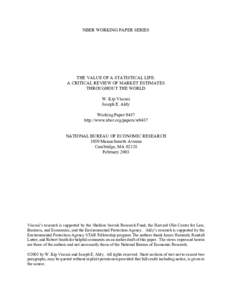 Employment compensation / Actuarial science / Labour economics / W. Kip Viscusi / Compensating differential / Risk / Supply and demand / Economics / Value of life