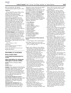 Federal Register / Vol. 79, No[removed]Friday, January 17, [removed]Notices HCP and Draft EIS. The official comment period ended on June 4, 2013. Authority We provide this notice under section 10(c) of the ESA (16 U.S.C. 153