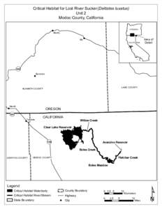 Critical Habitat for Lost River Sucker (Deltistes luxatus) Unit 2 Modoc County, California !  OREGON