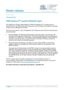 Microsoft Word - Media release - ITSR releases 27th quarterly Waterfall report - October 2011.doc