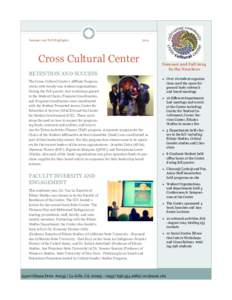 Summer and Fall HighlightsCross Cultural Center RETENTION AND SUCCESS