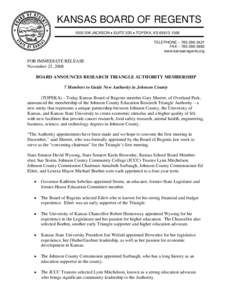 University of Kansas / Education in Kansas / University of Kansas Edwards Campus / Johnson County /  Kansas / Kansas Board of Regents / David Wysong / Robert Hemenway / Johnson County Community College / Kansas / North Central Association of Colleges and Schools / Association of Public and Land-Grant Universities