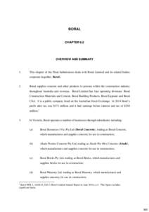 BORAL  CHAPTER 8.2 OVERVIEW AND SUMMARY