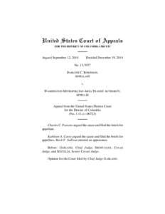 United States Court of Appeals FOR THE DISTRICT OF COLUMBIA CIRCUIT Argued September 12, 2014  Decided December 19, 2014